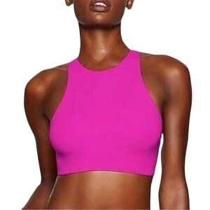 Skims Women's Pink High-Neck Crop Top